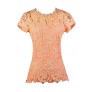 Peach Lace Top, Cute Lace Top, Lace Summer Top, Lace Capsleeve Top, Pearl Lace Top, Peach Orange Peach Lace Top