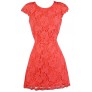 Coral Lace Dress, Coral Open Back Lace Dress, Coral Lace Cocktail Dress, Coral Lace Party Dress, Coral Lace Sheath Dress, Coral Lace Summer Dress, Cute Summer Dress