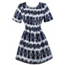 Navy and White Printed Dress, Cute Navy Dress, Navy Printed Sundress, Navy Printed A-Line Dress, Navy Printed Party Dress, Cute Navy and White Dress