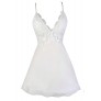 White Summer Dress, Cute White Dress, White Lace Dress, Little White Dress, White Party Dress, White Cocktail Dress, Structured Hemline Dress, Flouncy White Dress, White A-Line Dress