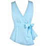 Cute Summer Top, Sky Blue Top, Light Blue Top, Sky Blue Wrap Top, Cute Wrap Top, Light Blue Wrap Top