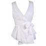 White Summer Top, White Wrap Top, Cute Wrap Top, Cute White Top, White Sleeveless Top