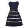 Stripe Navy Dress, Belted Navy Dress, Navy Sundress, Navy A-Line Dress, Navy Party Dress, Cute Navy Dress, Navy Party Dress, Navy A-Line Dress, Navy Nautical Stripe Dress, Cute Summer Dress