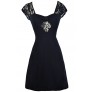 Cute Navy Dress, Navy Lace Dress, Navy Party Dress, Navy Summer Dress, Navy A-Line Summer Dress, Navy Lace Shoulder Dress