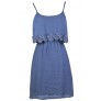 Dusty Blue Dress, Dusty Blue Crochet Trim Dress, Blue Flutter Top Dress, Cute Country Dress, Light Blue Sundress, Dusty Blue Summer Dress