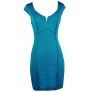 Teal Blue Pencil Dress, Teal Capsleeve Dress, Turquoise Blue Dress, Summer Pencil Dress
