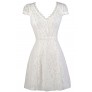 Off White Capsleeve Lace Dress, Off White Lace A-Line Dress, Off White Lace Rehearsal Dinner Dress, Off White Lace Bridal Shower Dress, Off White Summer Dress, Off White Lace Party Dress