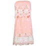 Cute Pink and Ivory Dress, Pink Crochet Dress, Pink Sundress, Pink Summer Dress, Pink and Ivory Strapless Dress
