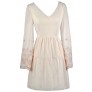 Cream Bell Sleeve Dress, Embroidered Bell Sleeve Dress, Cute Cream Dress, Bohemian Hippie Dress, Cute Boho Dress