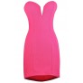 Hot Pink Strapless Dress, Bright Pink Party Dress, Bright Pink Sweetheart Dress, Cute Pink Dress