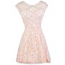 Pink Lace Dress, Light Pink Lace Dress, Pale Pink Lace Dress, Light Pink Lace Party Dress