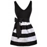 Black and White Stripe Dress, Cute Stripe Party Dress, Black and White A-Line Dress, Cute Summer Dress, Stripe Party Dress
