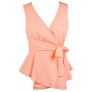 Cute Peach Top, Peach Wrap Top, Cute Summer Top