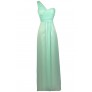 Mint Maxi Dress, Mint One Shoulder Prom Dress, Mint Maxi Bridesmaid Dress, Mint Chiffon Dress