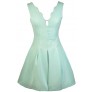 Mint Party Dress, Mint A-line Dress, Scalloped Mint Dress, Mint Sundress, Cute Summer Dress