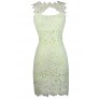 Cute Lace Dress, Lime Green Lace Pencil Dress, Cute Summer Dress, Bright Green Lace Dress