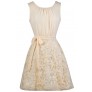 Cute Cream Dress, Cream Embroidered Dress, Cream A-Line Dress