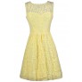 Yellow Lace Dress, Yellow Lace A-Line Dress, Yellow Lace Bridesmaid Dress, Yellow Party Dress