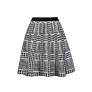 Black and White Houndstooth Skirt, Cute Houndstooth Skirt, Black and Ivory A-Line Houndstooth Skirt