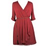 Cute Plus Size Wrap Dress, Burgundy Red Plus Size Dress, Cute Plus Size Dress, Plus Size Party Dress