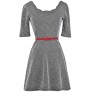 Black White and Red Belted Dress, Black and White Tweed Dress, Cute Fall Dress, Cute Holiday Dress