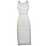 White Lace Midi Dress, White Lace Pencil Dress, Cute Rehearsal Dinner Dress, White Lace Bridal Shower Dress