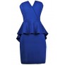 Bright Blue Cocktail Dress, Royal Blue Party Dress, Royal Blue Peplum Dress