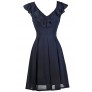 Cute Navy Dress, Navy Ruffle Dress, Navy Party Dress, Navy Bridesmaid Dress