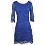 Royal Blue Lace Sheath Dress, Bright Blue Lace Dress, Blue Lace Cocktail Dress, Blue Lace Party Dress