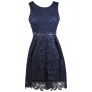 Navy lace Dress, Cute navy Dress, Navy Party Dress, Navy Lace A-Line Dress, Navy Bridesmaid Dress