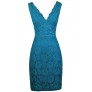 Teal Lace Party Dress, Teal Blue Lace Dress, Teal Lace Bodycon Dress