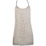 Beige Fringe Dress, Cute Party Dress, Roaring 20s Dress, Great Gatsby Dress