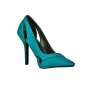 Teal Stiletto Pumps, Cute Teal Cutout Pumps