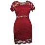 Cute Plus Size Dress, Red Plus Size lace Dress, Burgundy Lace Sheath Dress, Online Boutique Dress