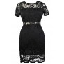 Black Lace Plus Size Cocktail Party Dress