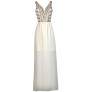 Ivory Embellished Maxi Dress, Ivory Prom Dress, Cute Maxi Dress, Ivory and Gold Maxi Dress