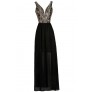 Black Embellished Maxi Dress, Cute Maxi Dress, Black Formal Dress, Black Prom Dress