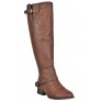 tan boots with red zipper