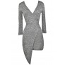 Cute Grey Dress, Grey Cocktail Dress, Grey Wrap Dress, Grey Party Dress