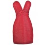 Red Strapless Cocktail Party Holiday Dress