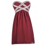 Burgundy Embellished Holiday Party Bridesmaid Dress