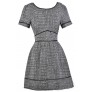 Black and Ivory Tweed Dress, Cute Work Dress