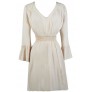 Beige Hippie Dress, Beige Boho Dress, Cute Summer Dress