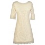 Beige Lace Sheath Dress, Rehearsal Dinner Dress, Bridal Shower Dress