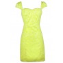 Bright Yellow Lace Dress, Cute Yellow Dress, Yellow Pencil Dress