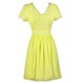 Yellow Lace Dress, Cute Yellow Dress, Yellow Bridesmaid Dress
