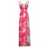 Pink Floral Print Maxi Dress, Cute Summer Dress, Cute Maxi Dress