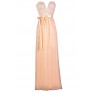Strapless Pink Maxi Dress, Pink Maxi Bridesmaid Dress, Pink Lace Maxi Dress