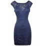 Blue Lace Pencil Dress, Online Boutique Dress, Lace Cocktail Dress