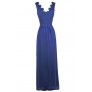 Blue Lace Maxi Dress, Blue Bridesmaid Dress, Cute Summer Dress